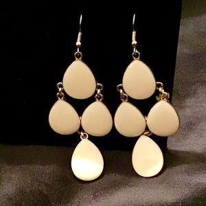 Cream and gold earrings